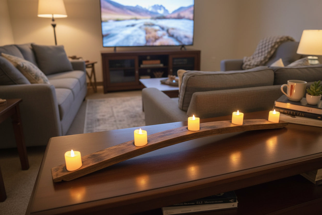 Barrel Stave Tea Light/Candle Holder