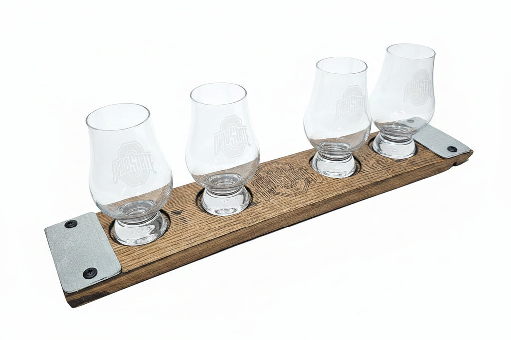 Bourbon Barrel Stave Glencairn Tasting Board