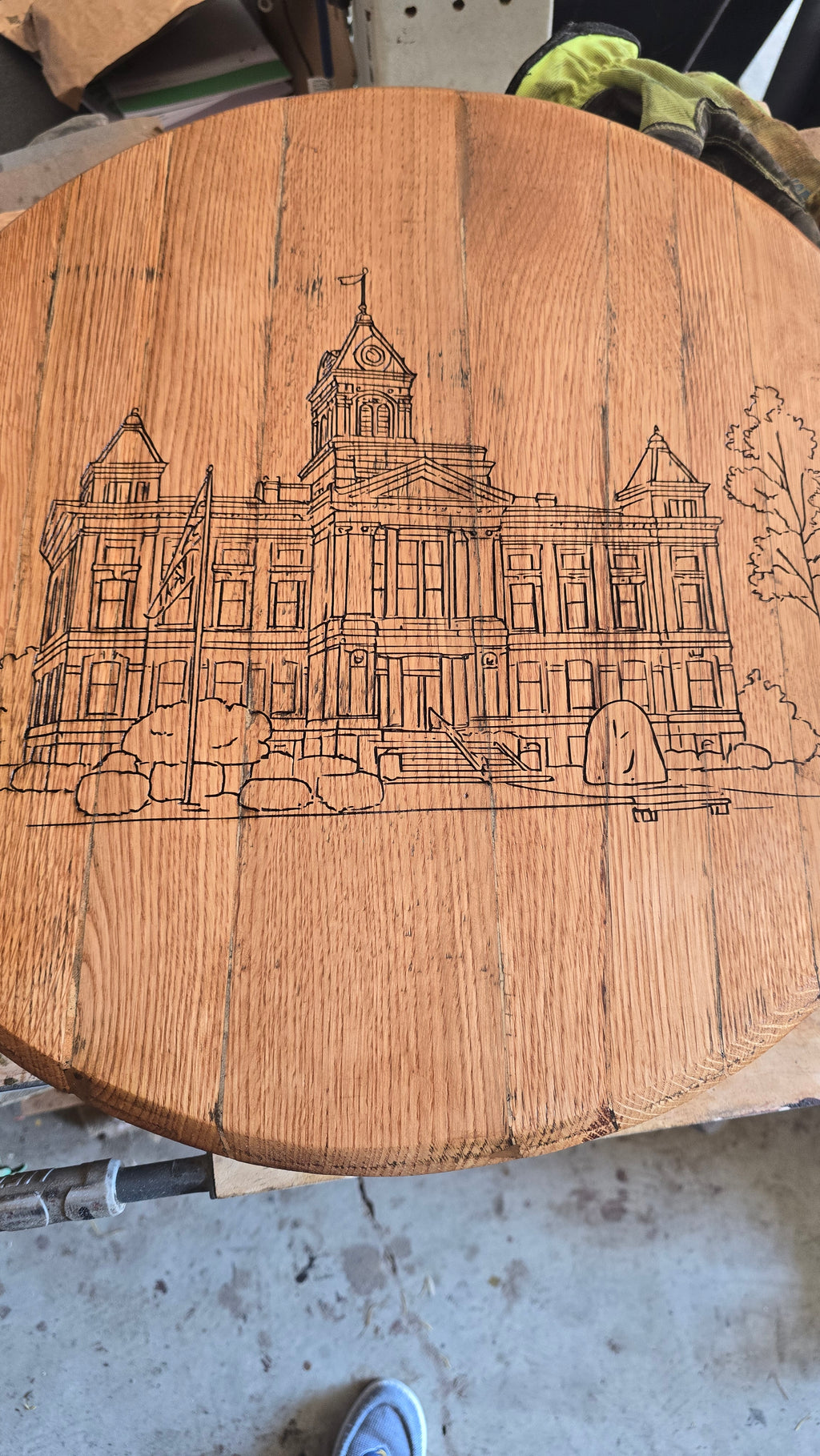 Custom bourbon barrel wall sign