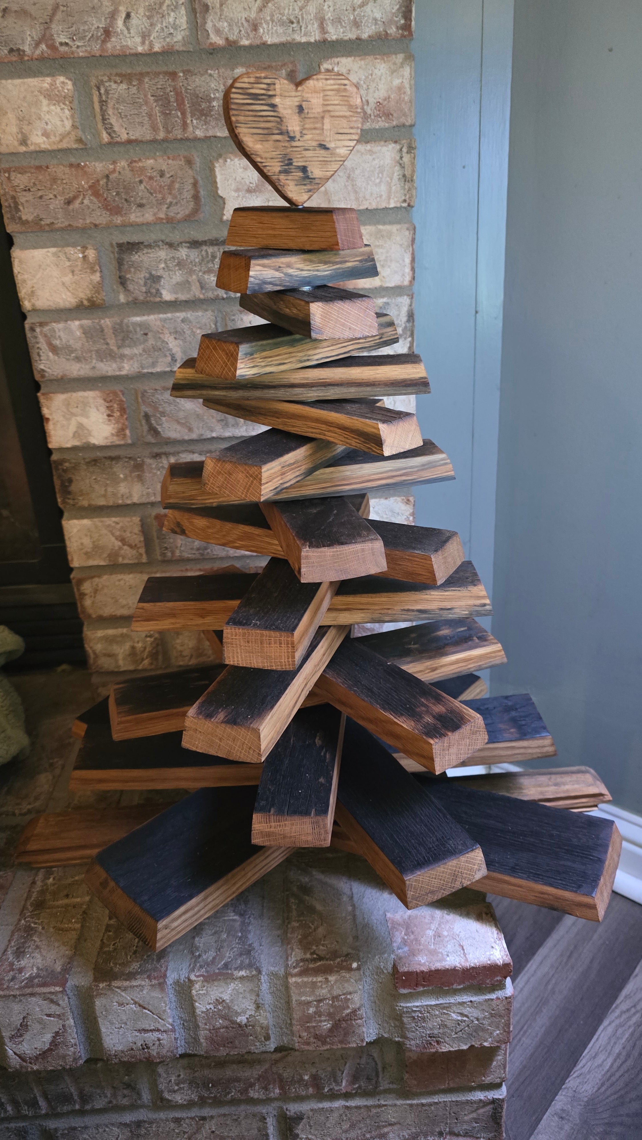 Bourbon barrel stave Christmas tree