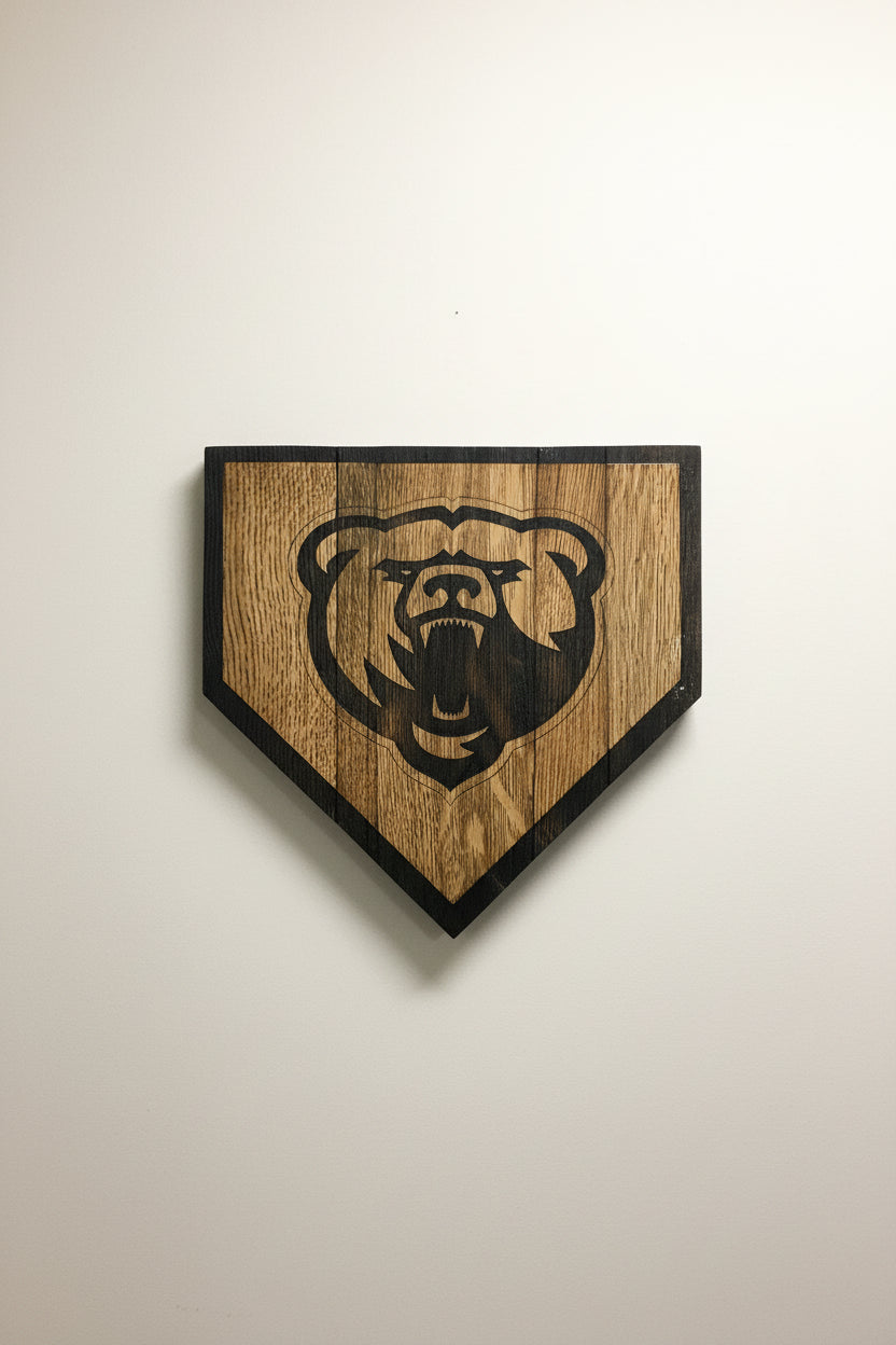 Bourbon barrel top home plate