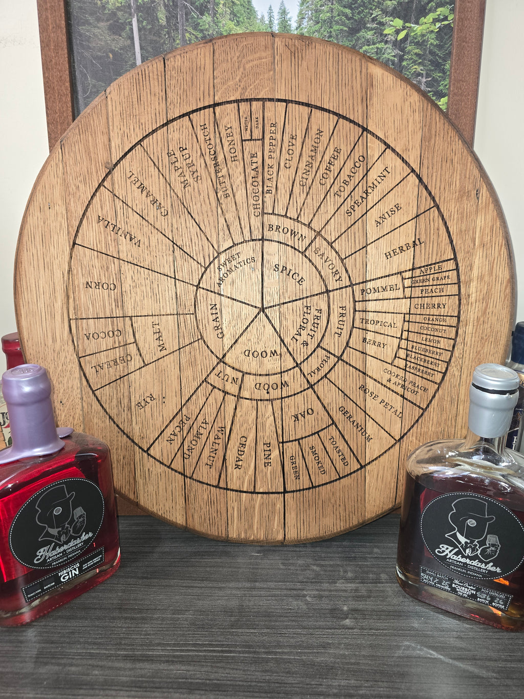 Custom bourbon barrel wall sign