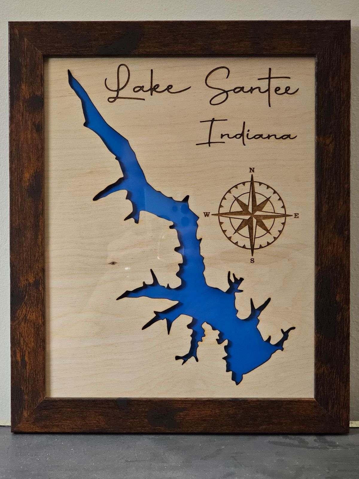 Custom Lake Map Personalized Lake House Decor