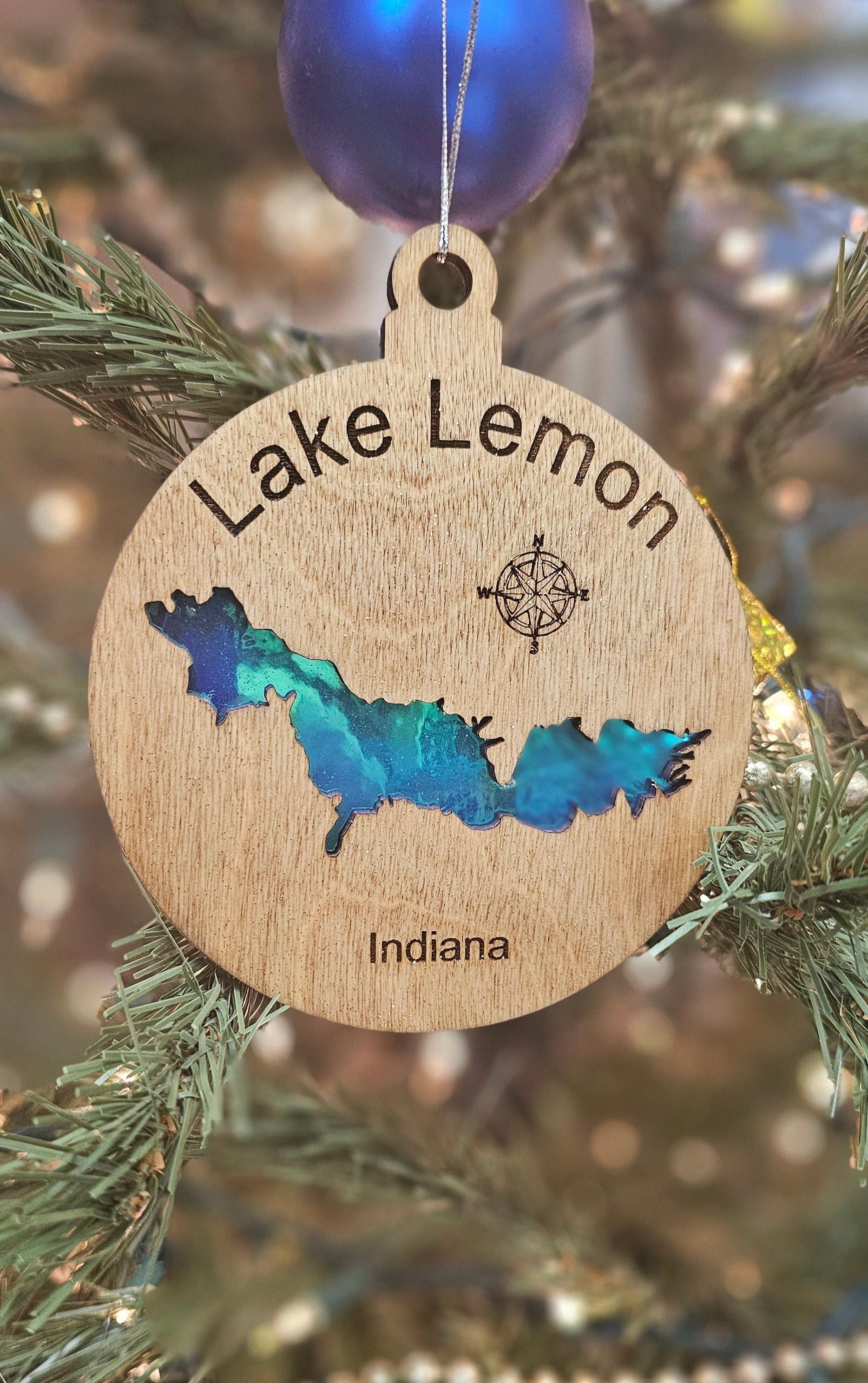 Custom Lake Christmas Ornament