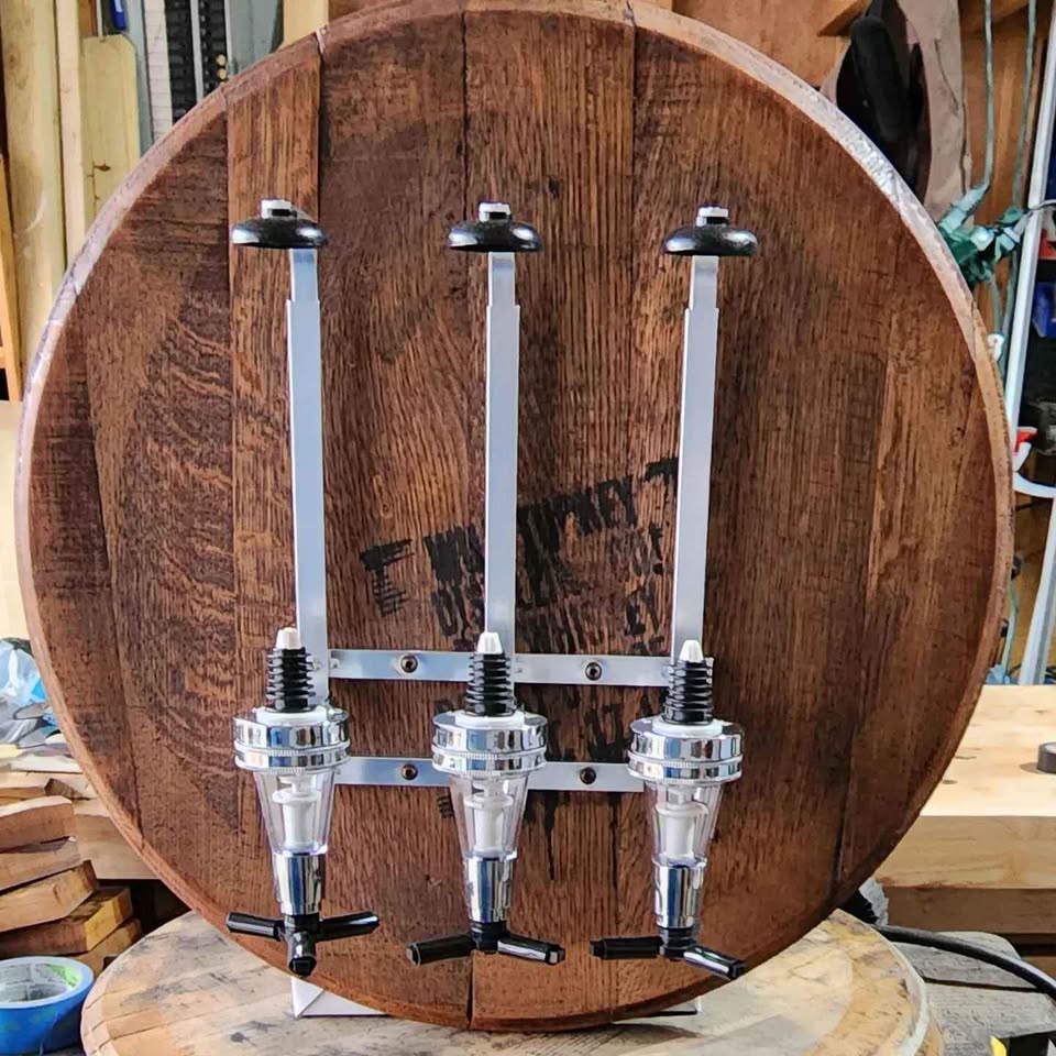Bourbon Barrel Head Bottle Dispenser