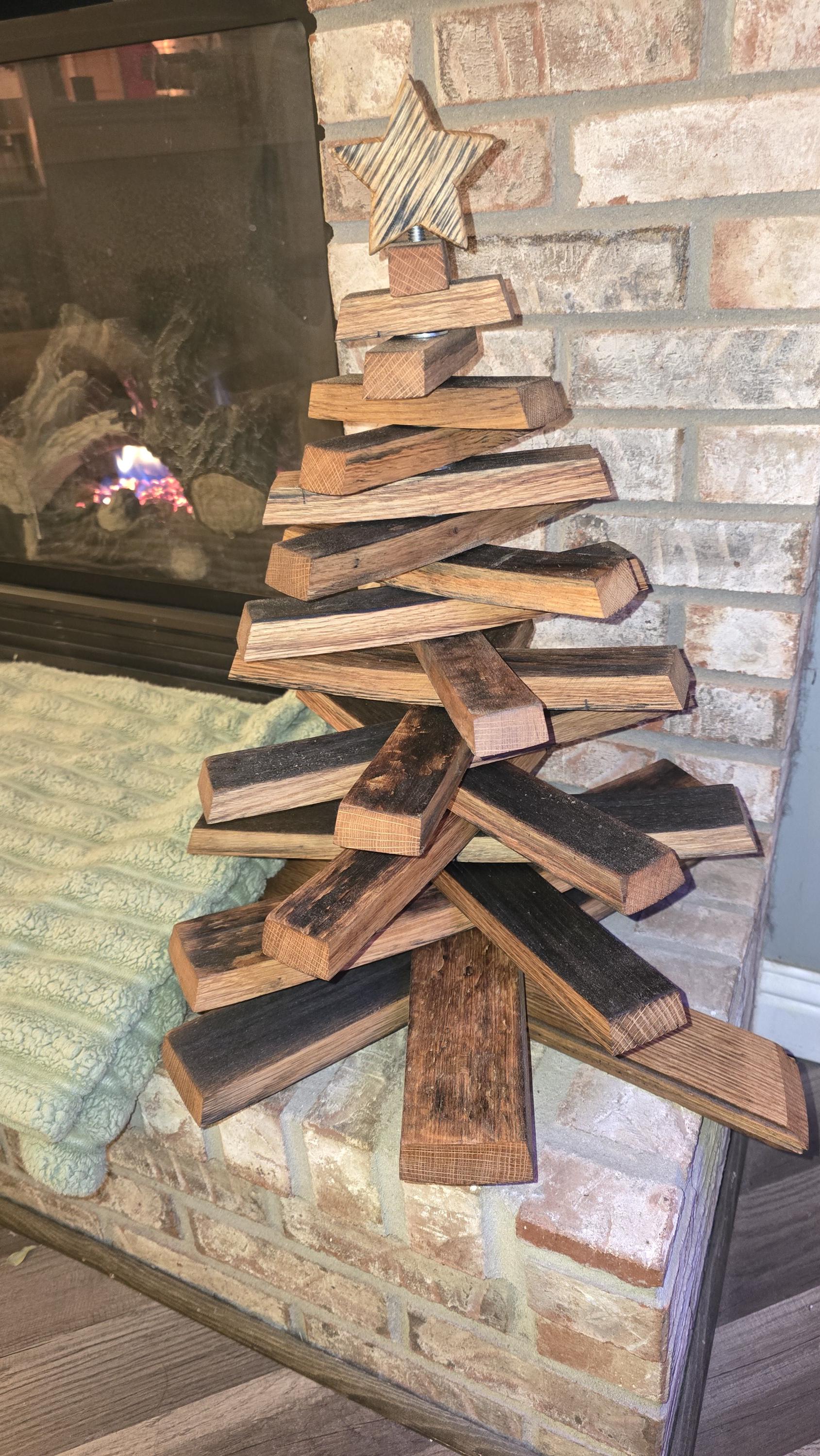 Bourbon barrel stave Christmas tree