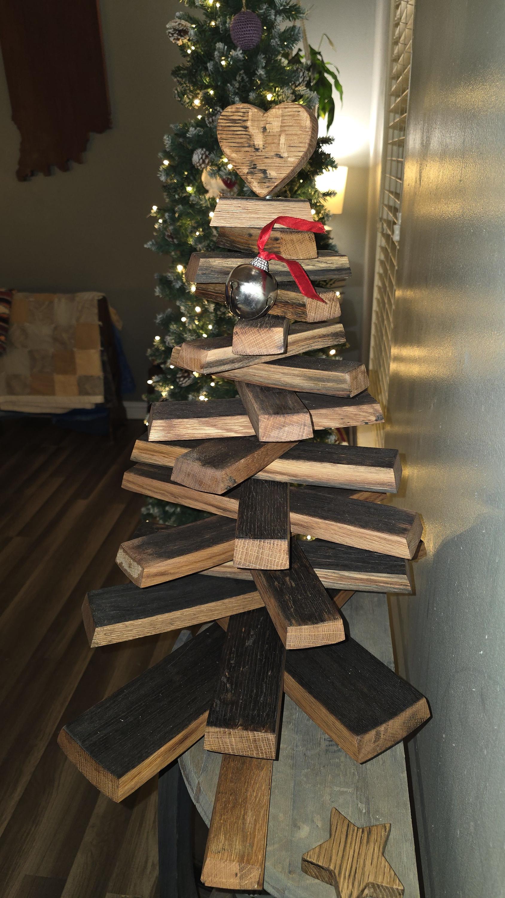 Bourbon barrel stave Christmas tree