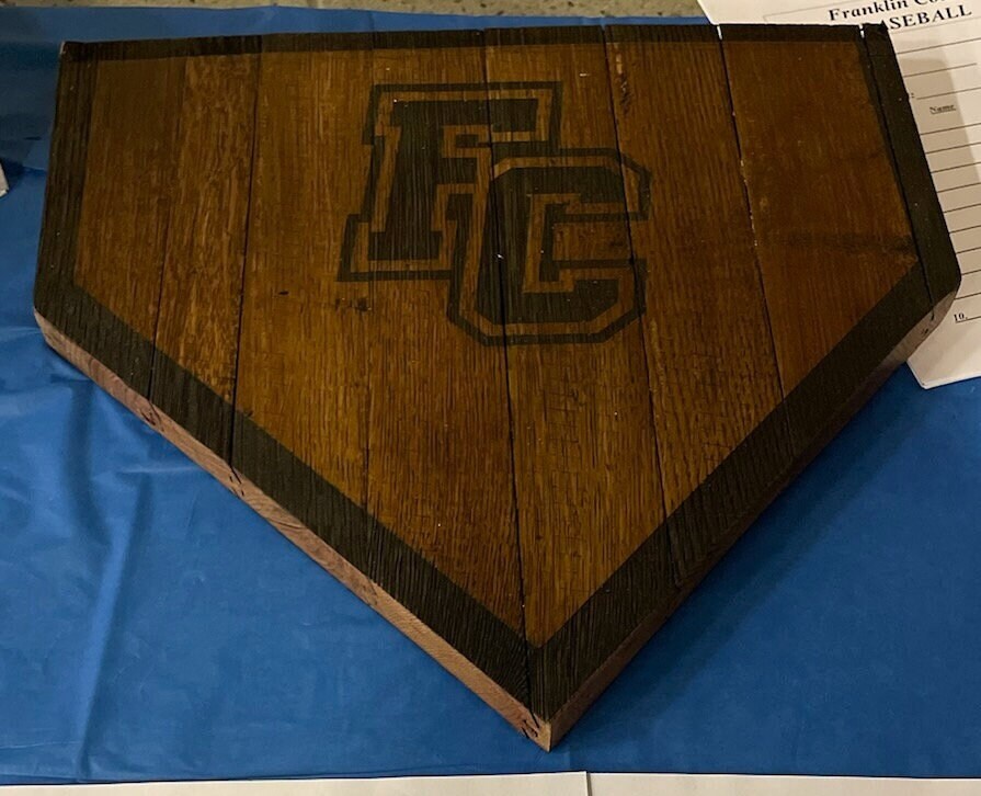 Bourbon barrel top home plate
