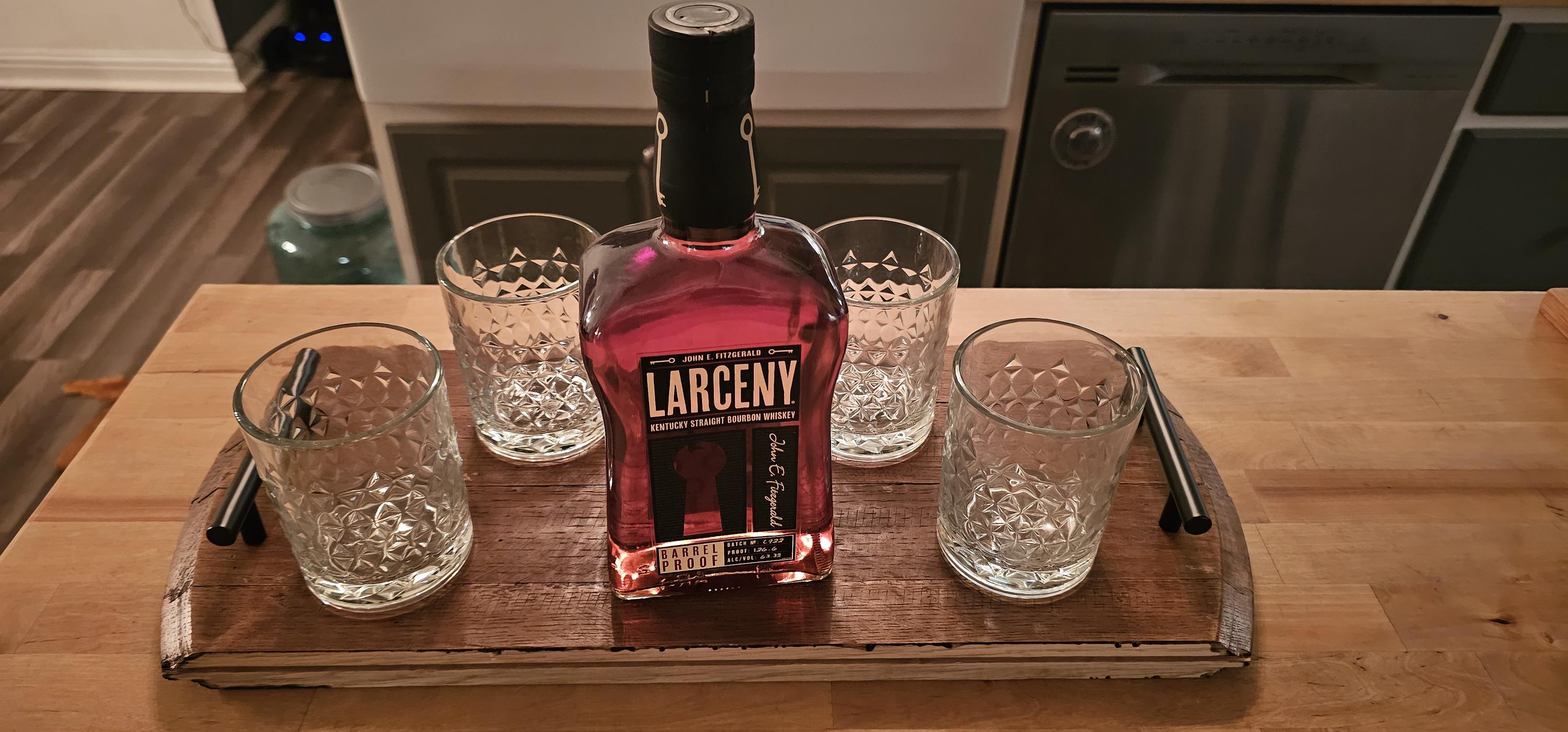 Bourbon barrel top serving tray