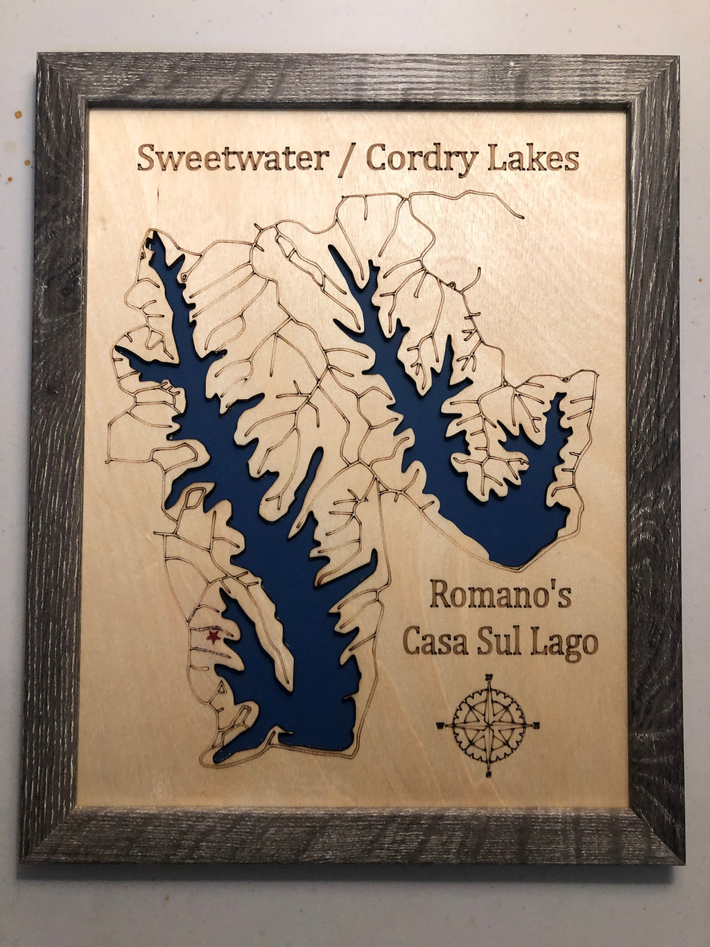Custom Lake Map Personalized Lake House Decor