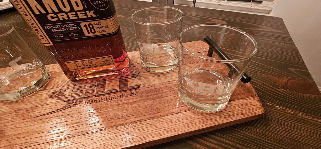 Bourbon barrel top serving tray