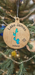 Custom Lake Christmas Ornament