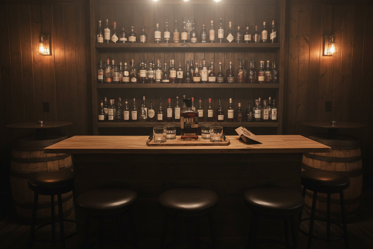Bourbon barrel top serving tray