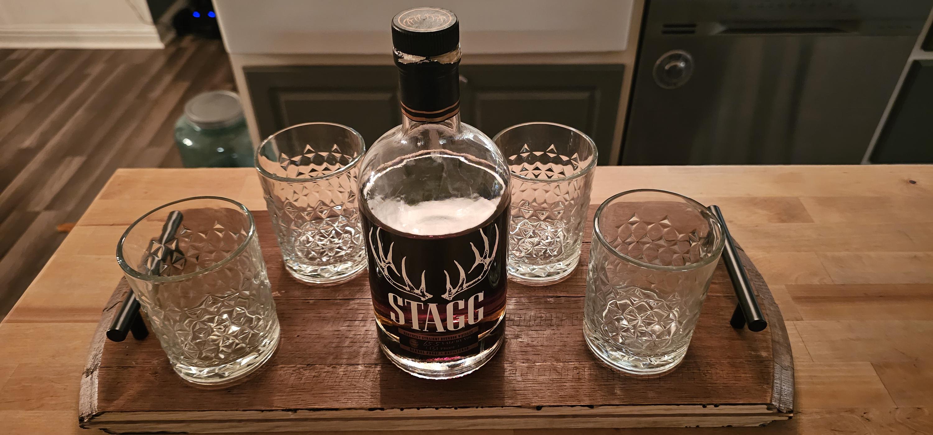Bourbon barrel top serving tray